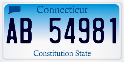 CT license plate AB54981