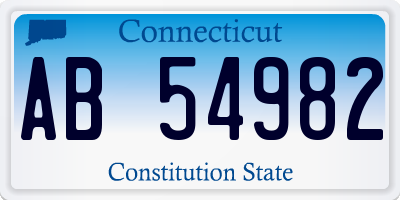 CT license plate AB54982