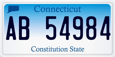 CT license plate AB54984