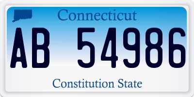 CT license plate AB54986