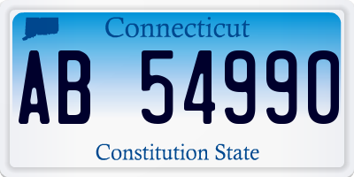 CT license plate AB54990