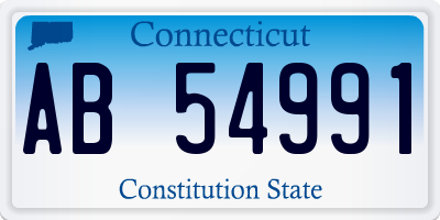 CT license plate AB54991