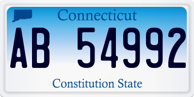 CT license plate AB54992