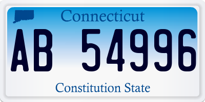 CT license plate AB54996