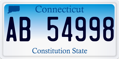 CT license plate AB54998