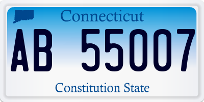 CT license plate AB55007