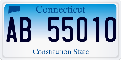 CT license plate AB55010