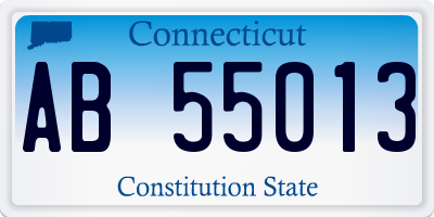 CT license plate AB55013