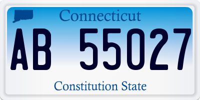 CT license plate AB55027