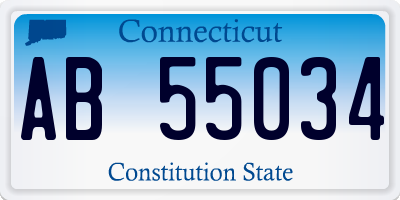 CT license plate AB55034