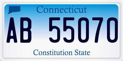 CT license plate AB55070