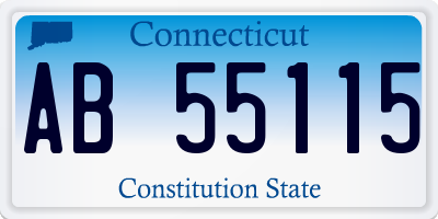 CT license plate AB55115