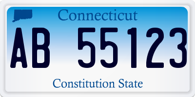 CT license plate AB55123