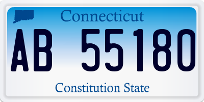 CT license plate AB55180