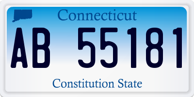 CT license plate AB55181