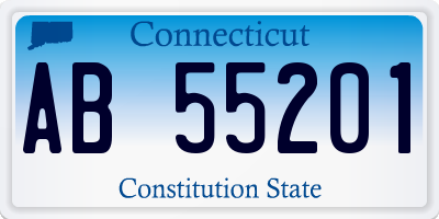 CT license plate AB55201