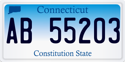 CT license plate AB55203