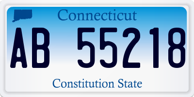 CT license plate AB55218