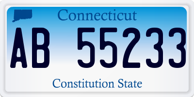 CT license plate AB55233