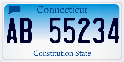 CT license plate AB55234