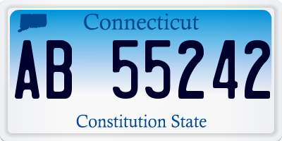 CT license plate AB55242