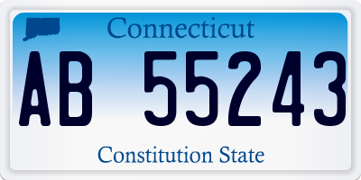 CT license plate AB55243