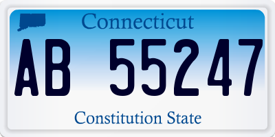 CT license plate AB55247