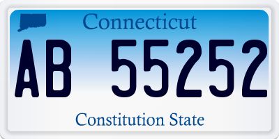 CT license plate AB55252