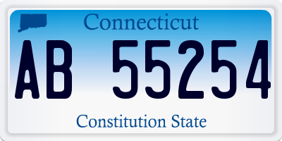 CT license plate AB55254
