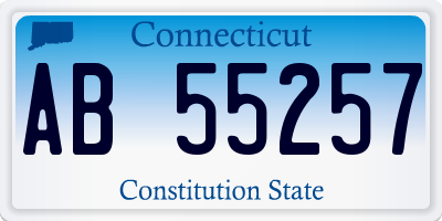 CT license plate AB55257