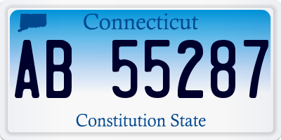 CT license plate AB55287