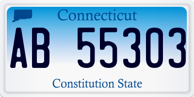 CT license plate AB55303