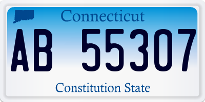 CT license plate AB55307