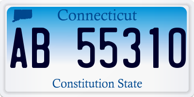 CT license plate AB55310