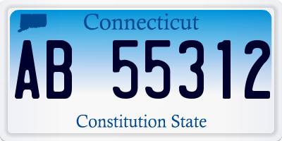 CT license plate AB55312