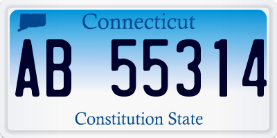 CT license plate AB55314