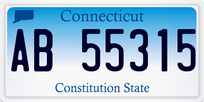 CT license plate AB55315