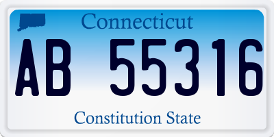 CT license plate AB55316
