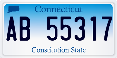 CT license plate AB55317