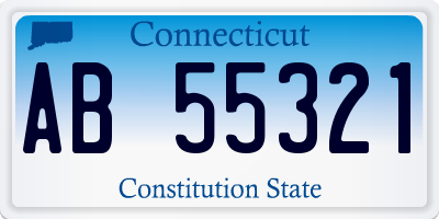 CT license plate AB55321