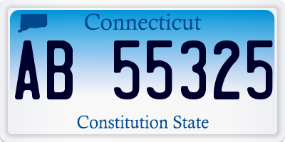 CT license plate AB55325