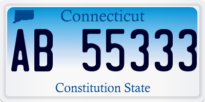 CT license plate AB55333