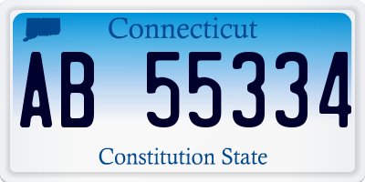 CT license plate AB55334