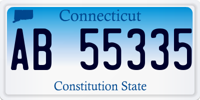 CT license plate AB55335