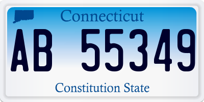 CT license plate AB55349