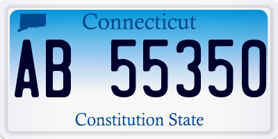 CT license plate AB55350