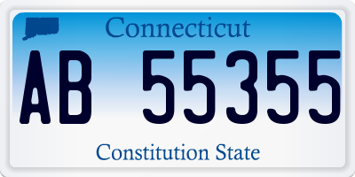 CT license plate AB55355