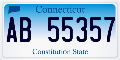 CT license plate AB55357