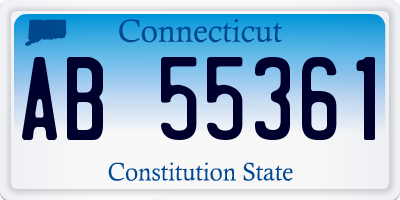 CT license plate AB55361