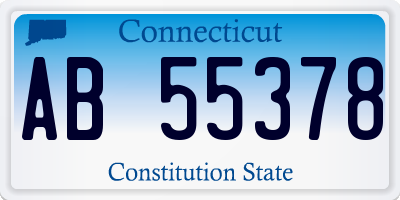 CT license plate AB55378